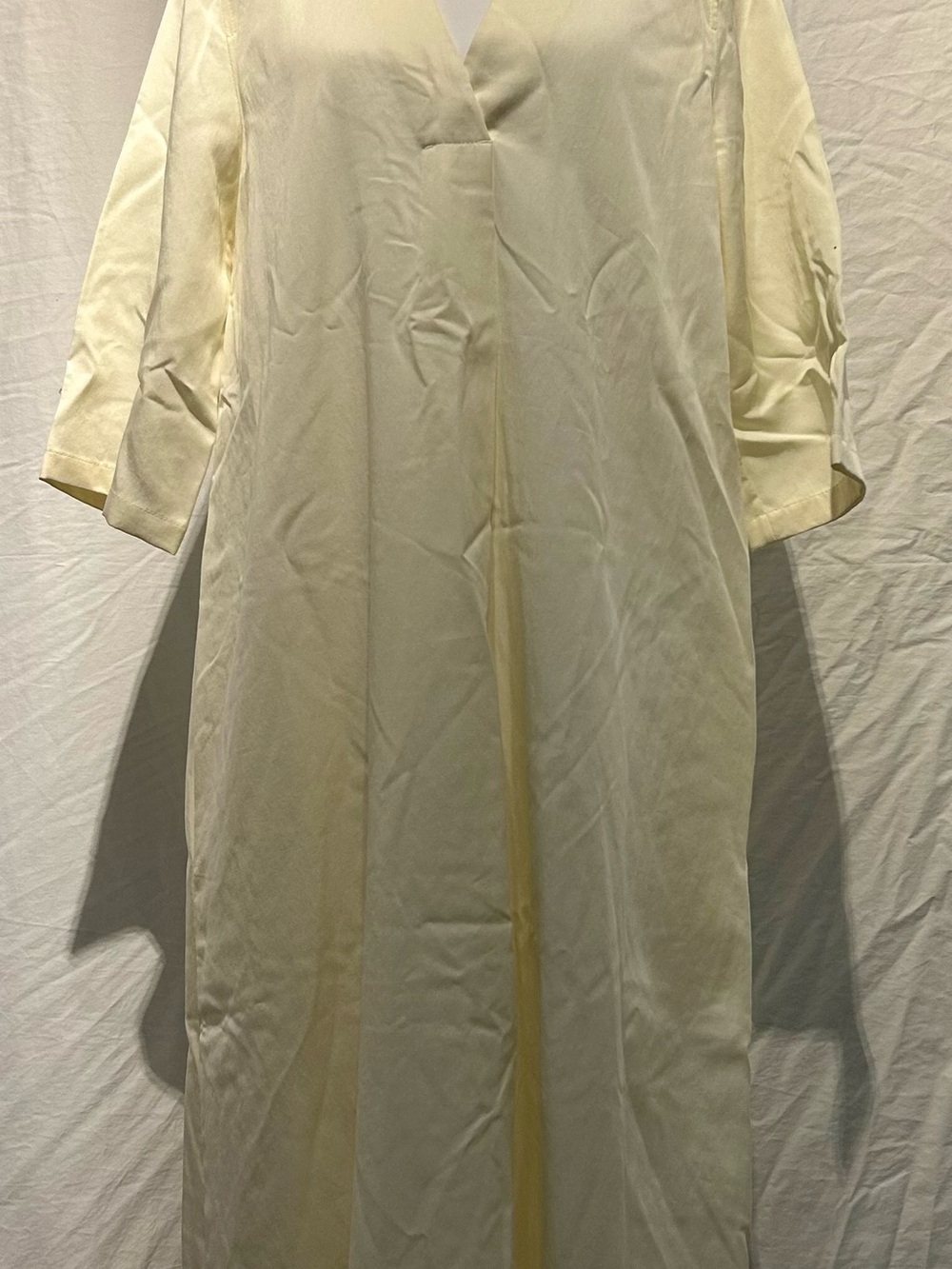COS | Cream V-Neck Maxi Dress 3/4 Sleeve